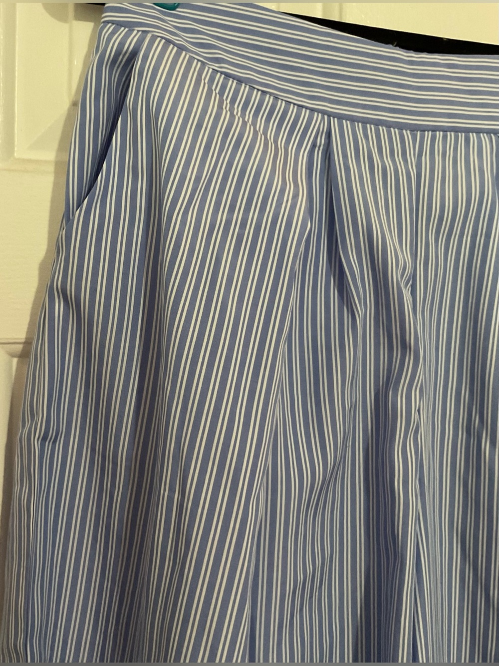 SHEIN Blue and White Pinstripe Wide-Leg Two Piece - Picture 11 of 13